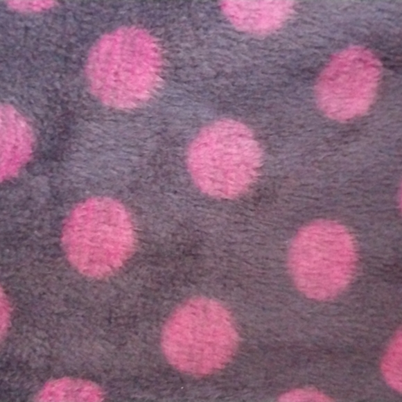 🟣DKNY Dark Blue/Purple Polka Dot ALL-FLEECE Pj/Lounge Set XL POCKETS Soft Cozy - Picture 2 of 5